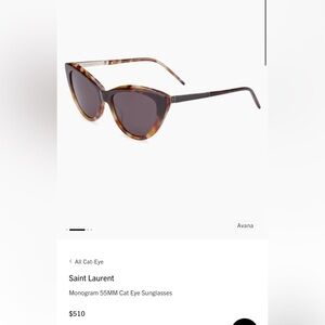 Yves Saint Laurent Tortoise Cat-Eye Sunglasses